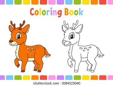 Coloring book for kids. Cartoon character. Vector illustration. Fantasy page for children. Black contour silhouette. Isolated on white background.