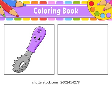 Coloring book for kids. cartoon character. Black contour silhouette. Isolated on white background. Vector illustration.