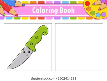 Coloring book for kids. cartoon character. Black contour silhouette. Isolated on white background. Vector illustration.