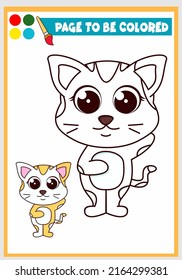 coloring book for kids with cat, Coloring template, Children's coloring