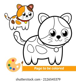 Libro de coloración para niños, vector de gato