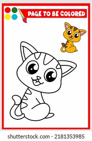 coloring book for kids. cat vector