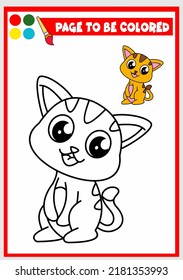 libro de colorear para niños. vector de gato