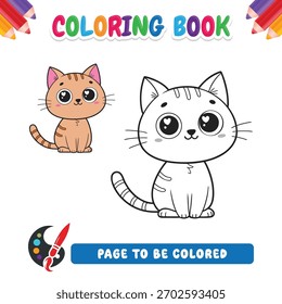 Coloring book for kids cat vector