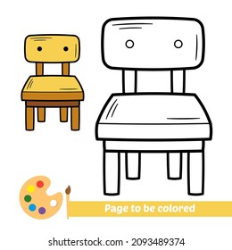 Coloring book for kids, chair vector