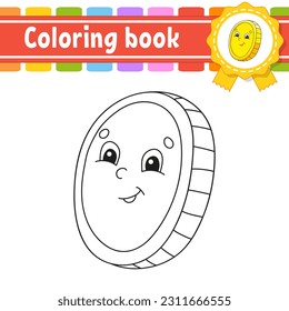Coloring book for kids. Cheerful character. Vector illustration. St. Patrick's Day. . Black contour silhouette. Isolated on white background.