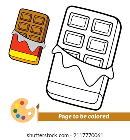 Coloring book for kids, chocolate vector