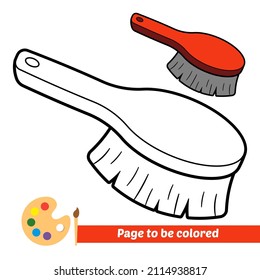 Coloring Book For Kids, Cleaning Brush Vector