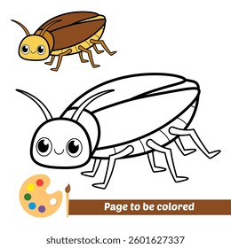 coloring book for kids, cockroach vector