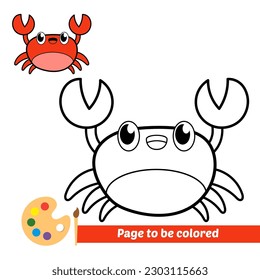 coloring book for kids, crab vector