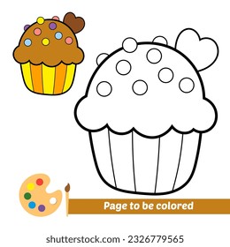 coloring book for kids, cupcake vector