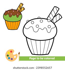 coloring book for kids, cupcake vector