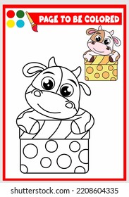 coloring book for kids. cute cow vector