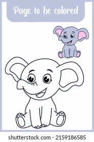 coloring book for kids, cute elephants