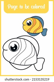 coloring book for kids cute fish