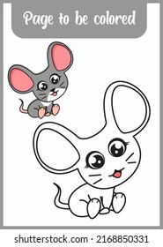 coloring book for kids . cute mouse