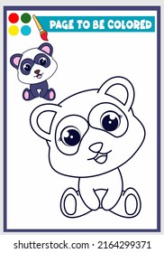 coloring book for kids with cute panda, Coloring template, Children's coloring