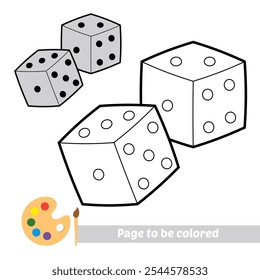 coloring book for kids, dice vector