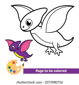 Coloring book for kids, dinosaur vector