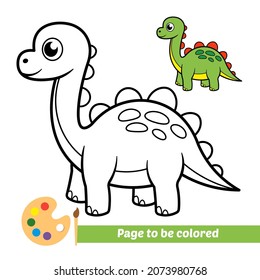 Coloring book for kids, dinosaur vector