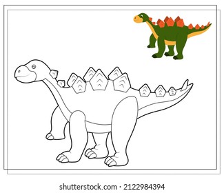 Coloring book for kids, dinosaur. Vector isolated on a white background