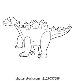 Libro de colorear para niños, dinosaurio. Vector aislado en fondo blanco