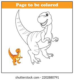 Coloring book for kids, dinosaur vector