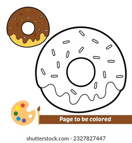 coloring book for kids, donut vector