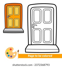 coloring book for kids, door vector