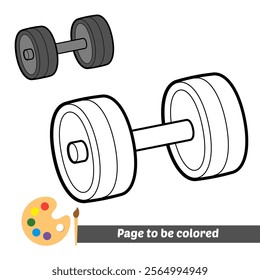 coloring book for kids, dumbbell vector