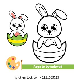 Coloring book for kids, easter bunny vector