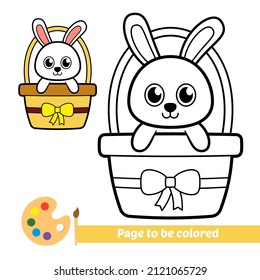 Coloring book for kids, easter bunny vector