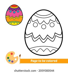 Coloring book for kids, easter egg vector