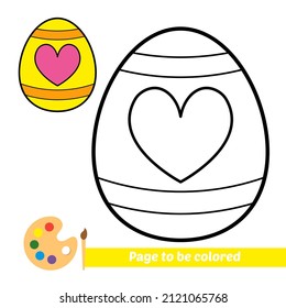 Coloring book for kids, easter egg vector