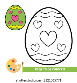 Coloring book for kids, easter egg vector