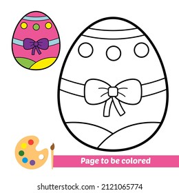 Coloring book for kids, easter egg vector