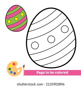 Coloring book for kids, easter egg vector