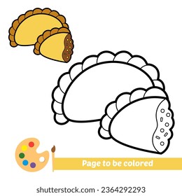 coloring book for kids, empanada vector