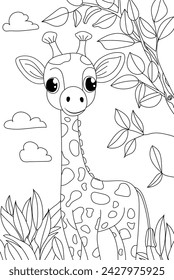 Coloring Book For Kids Features Giraffe-Themed Coloring Pages