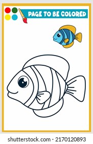 coloring book for kids. fish