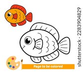 coloring book for kids, fish vector