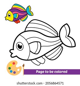 Coloring book for kids, fish vector