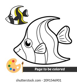 Coloring book for kids, fish vector