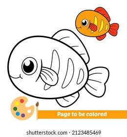 Coloring book for kids, fish vector