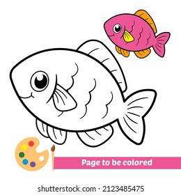 Libro de coloración para niños, vector de peces