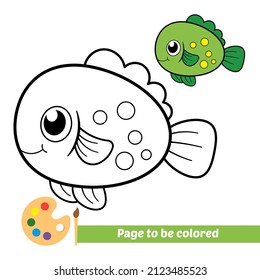 Libro de coloración para niños, vector de peces