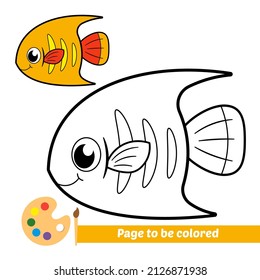 Libro de coloración para niños, vector de peces