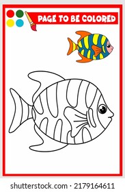 coloring book for kids. fish vector