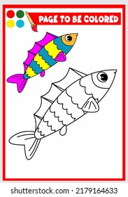 coloring book for kids. fish vector