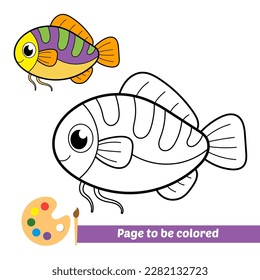 coloring book for kids, fish vector